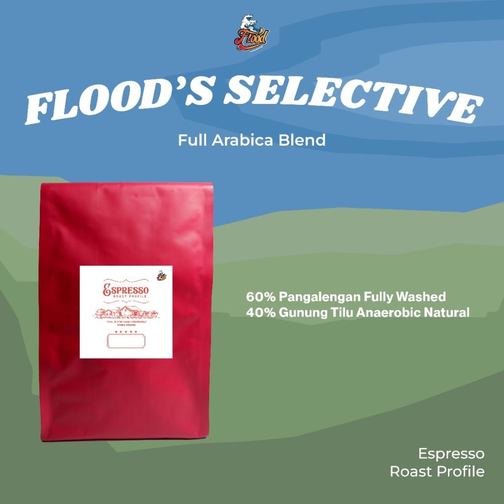 

Flood Selective Full Arabica Espresso Blend Coffee Roasted Beans (Biji Kopi Arabika Asli Indonesia)