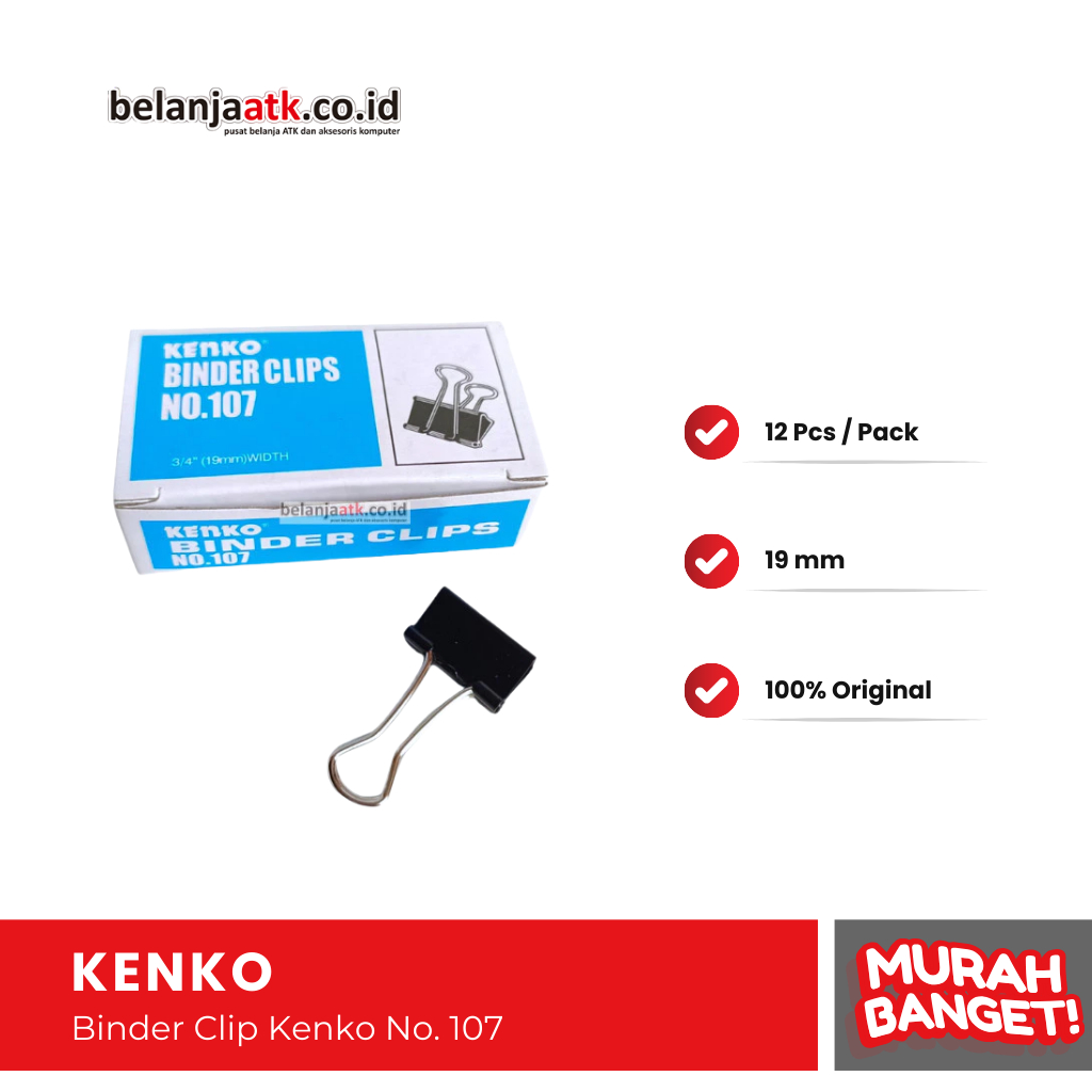 

Binder Clip Kenko No. 107 Ukuran 19 mm (3/4 Inch)