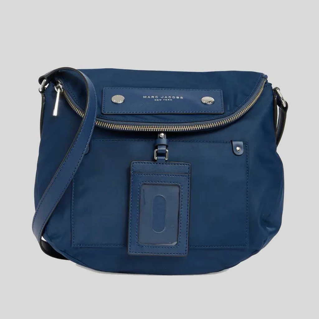 MJ Preppy Natasha Nylon Crossbody Azure Blue / navy