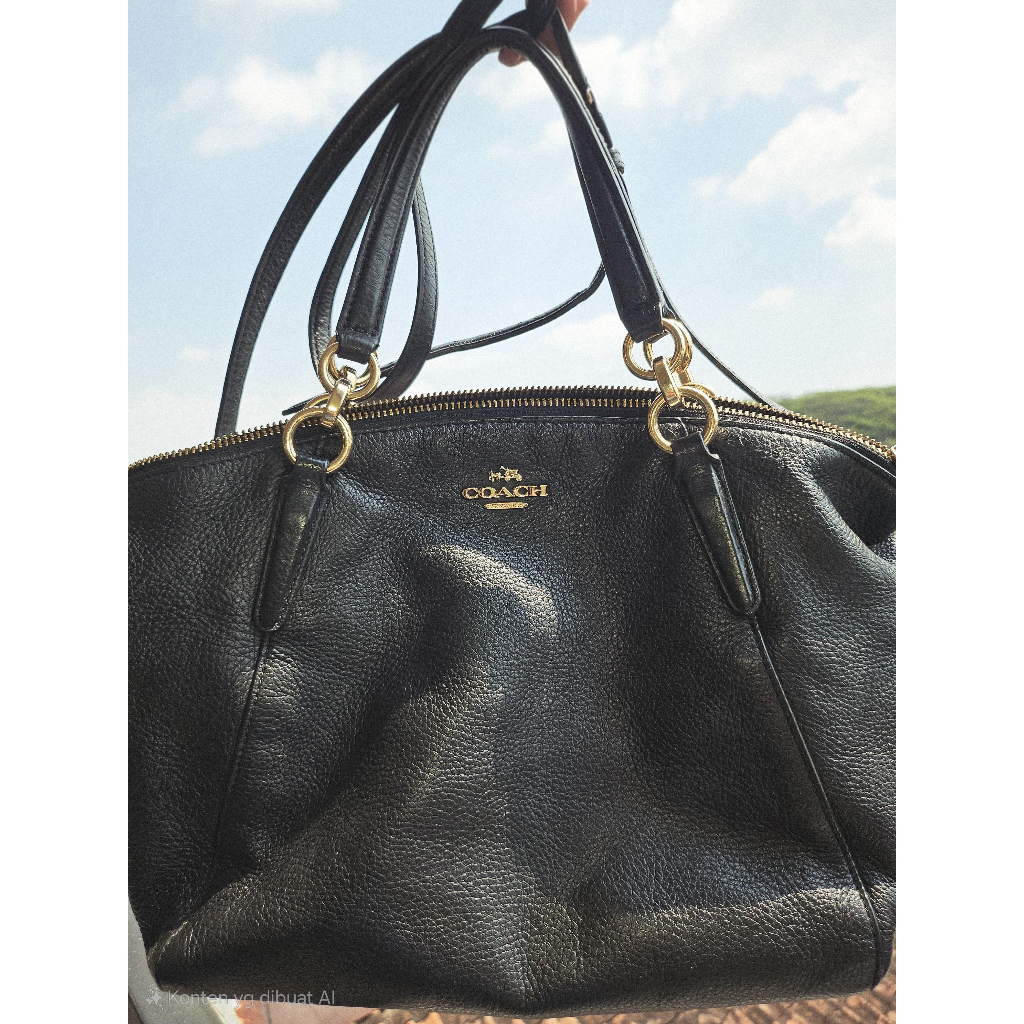 Coach Pebbled Kelsey Leather Black