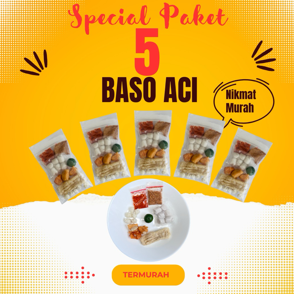 

Baso aci Instan 5 pcs | Baso aci termurah | Baso Aci 5 Bungkus