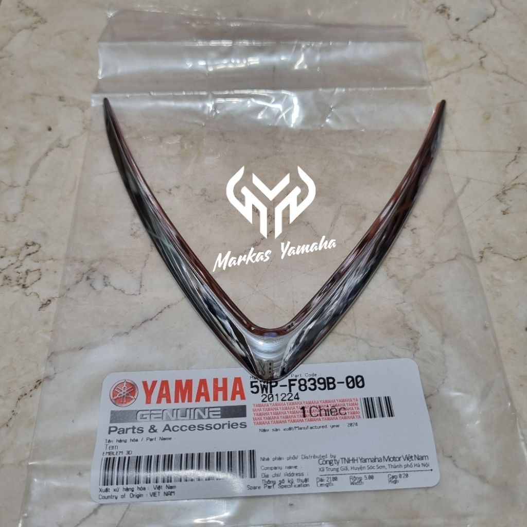 Garnis V mio original yamaha list V mio emblem V mio 5WP original emblem garnish mio V asli yamaha