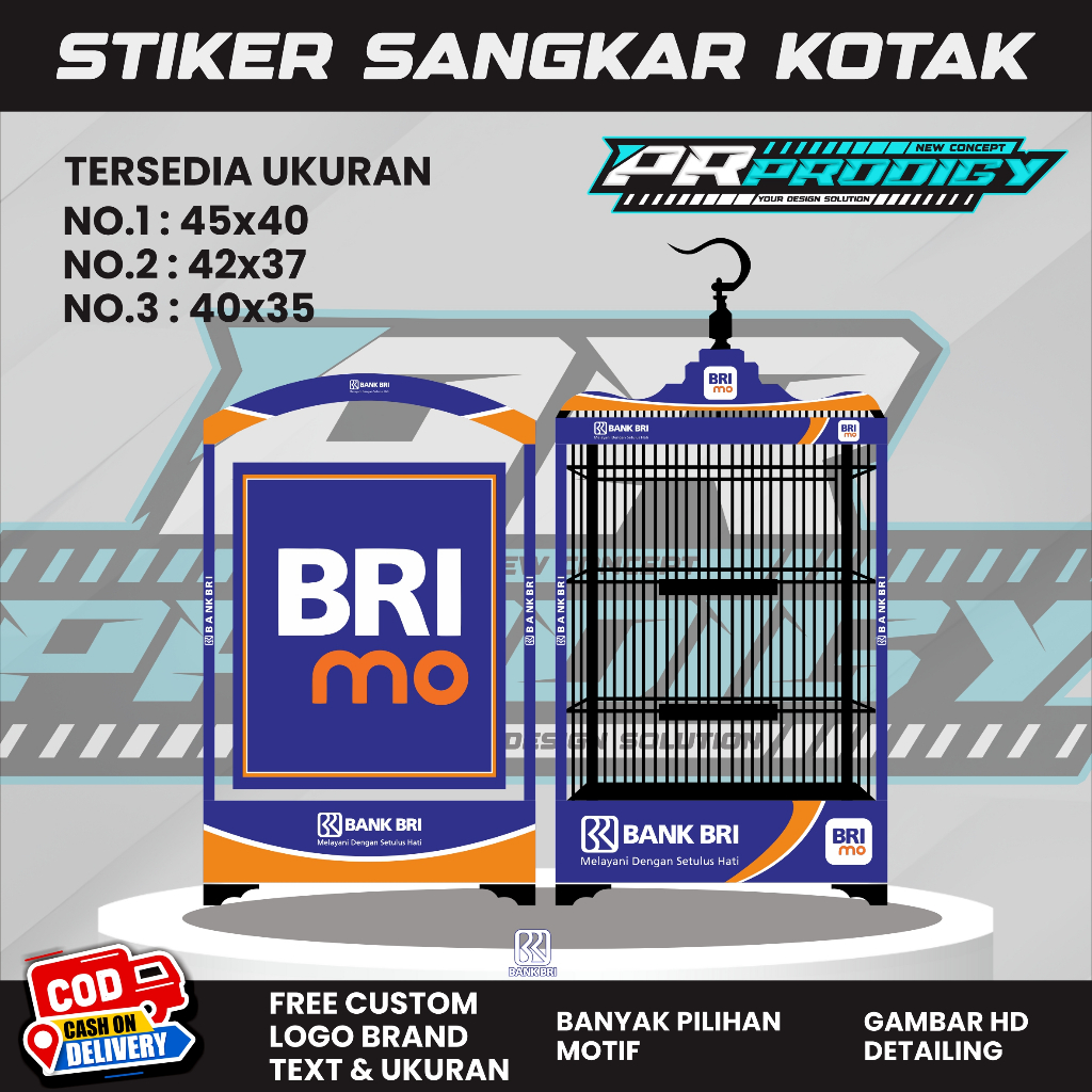 Stiker Decal Sangkar Burung BRIMO / Sangkar Koper / Sangkar Kosan
