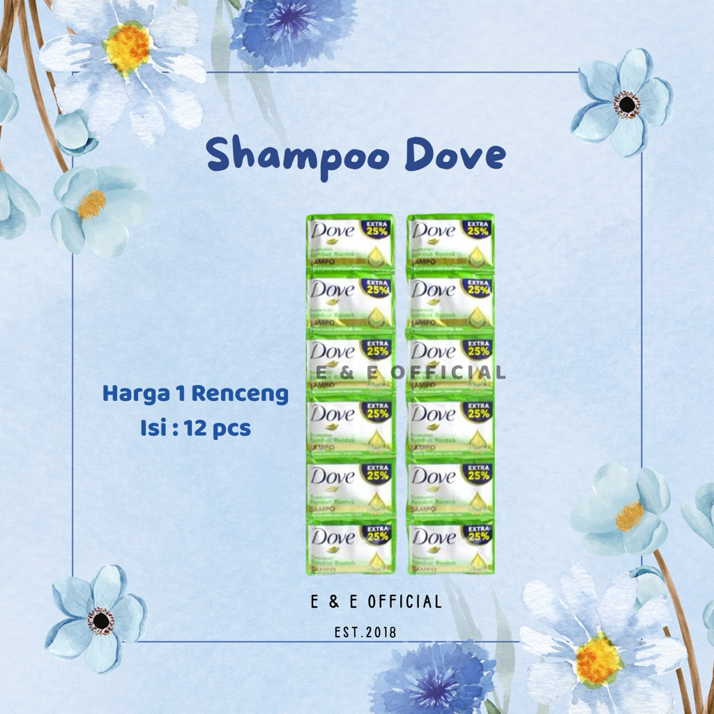 SHAMPOO DOVE HIJAU / SHAMPOO DOVE RENCENG / SAMPO DOVE SACHET 12 PCS