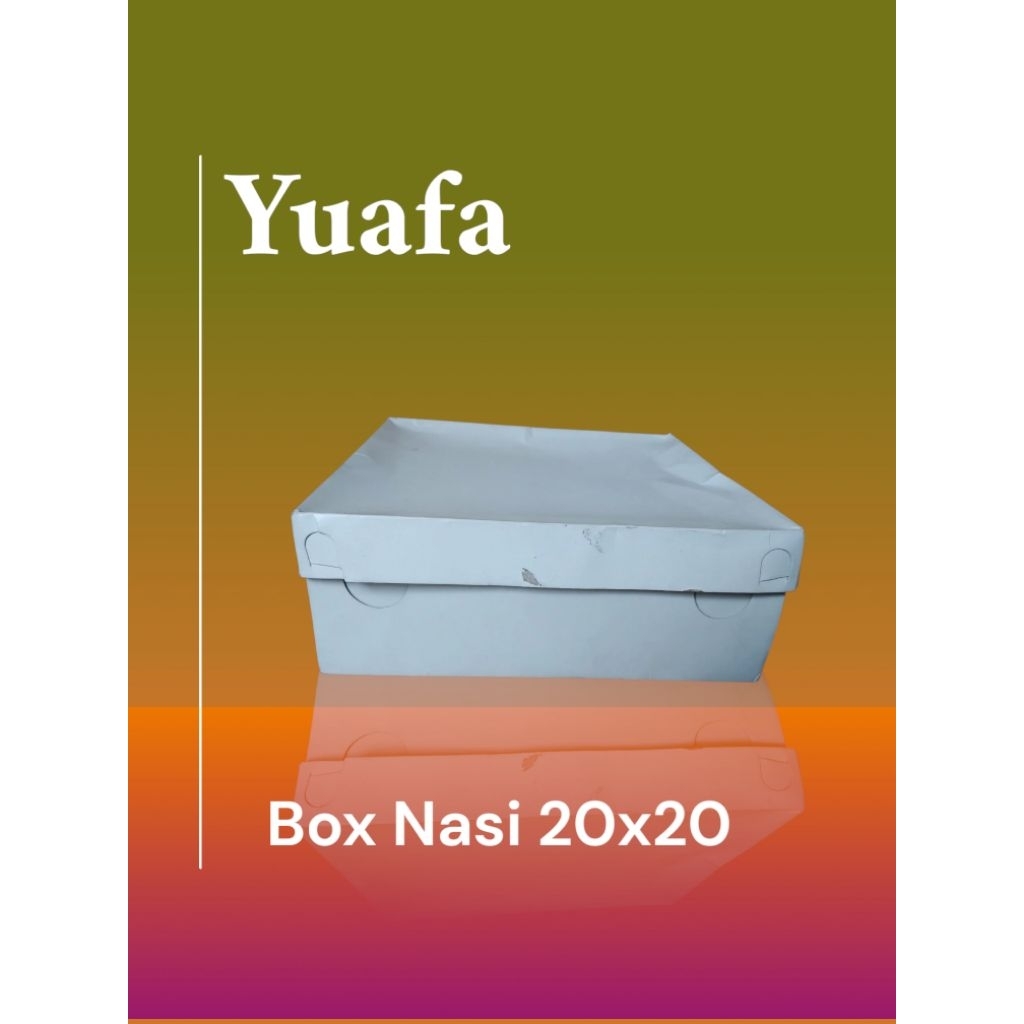 Dus Nasi 20x20 putih polos isi 50 pcs