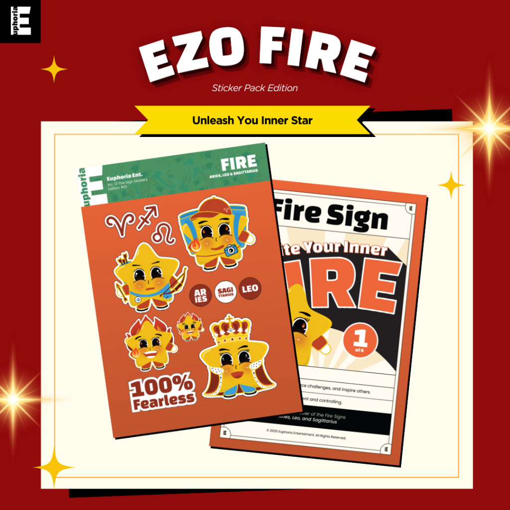 

Sticker Pack “EZO” Zodiak Api Aries Leo Sagittarius Konstelasi Aesthetic Vinyl Anti Air Dekorasi