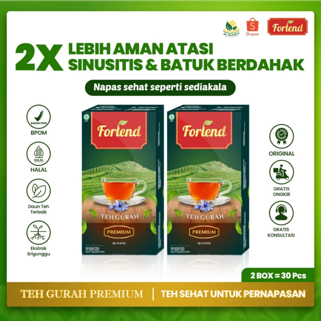 

Teh Gurah FORLEND- Bantu Atasi Batuk Berdahak, Asma, Sinusitis, Hidung Tersumbat- BPOM HALAL-CODCOD