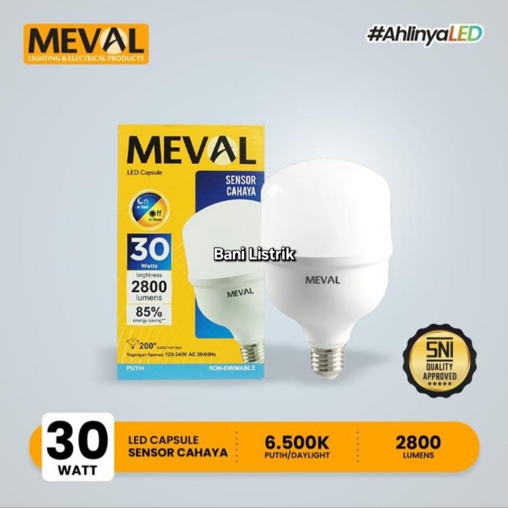 Lampu Sensor Cahaya Led 30 Watt Original Meval