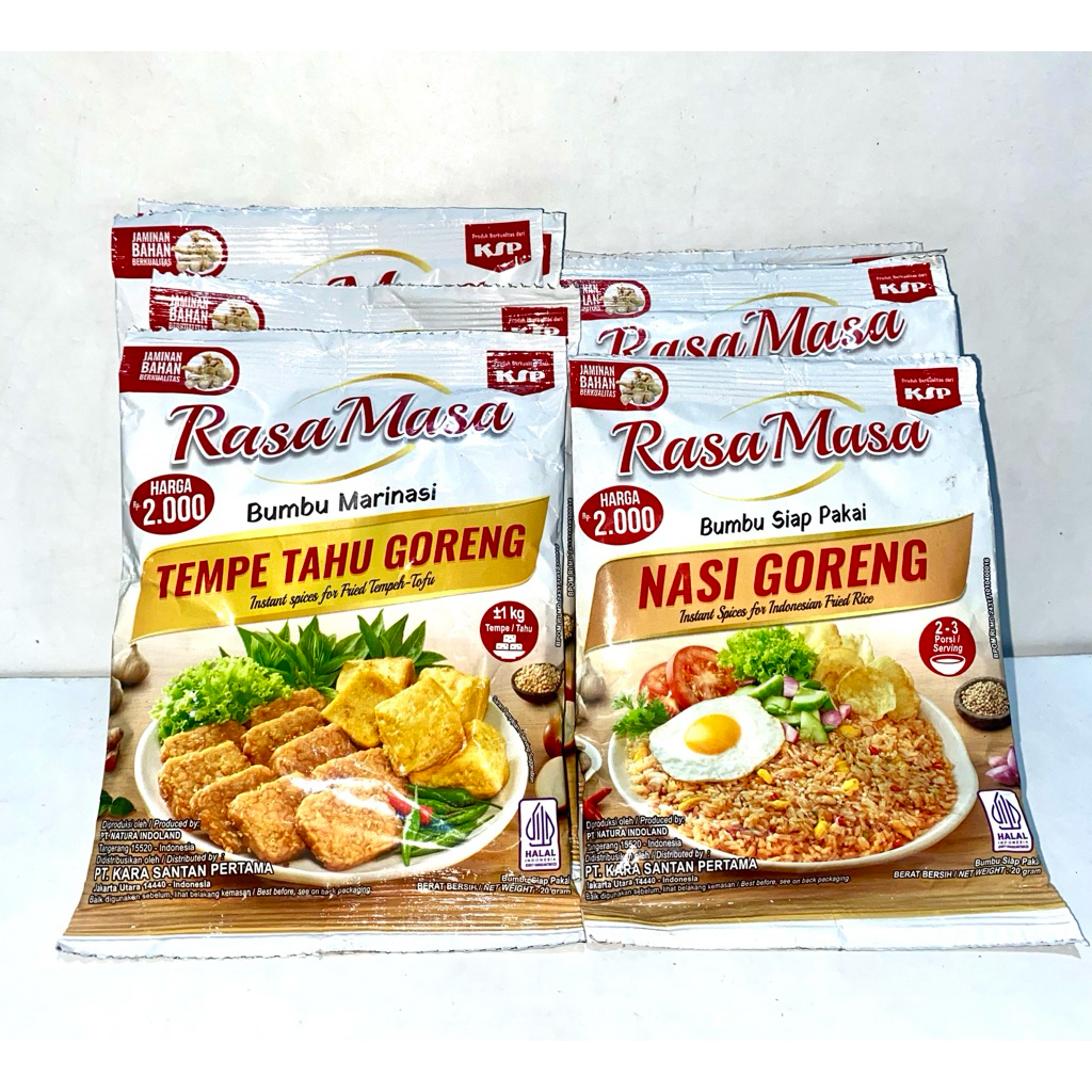 

Rasa Masa Bumbu Siap Pakai Sachet/Bumbu marinasi Tempe tahu goreng/Bumbu Nasi goreng