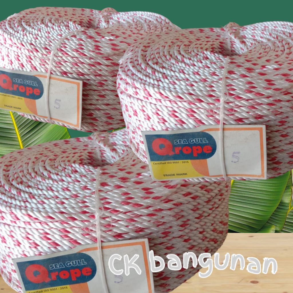 Tali Tambang kualitas Terbaik merk Qrope 5 mm Harga 1 rol Panjang 200 mtr