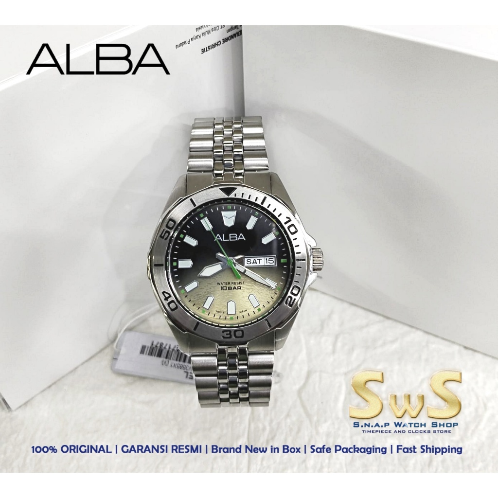 Alba AV3585 ALBA AV3585X1 Active Gravity Men Gradient Dial Stainless Steel Strap Jam Tangan Pria