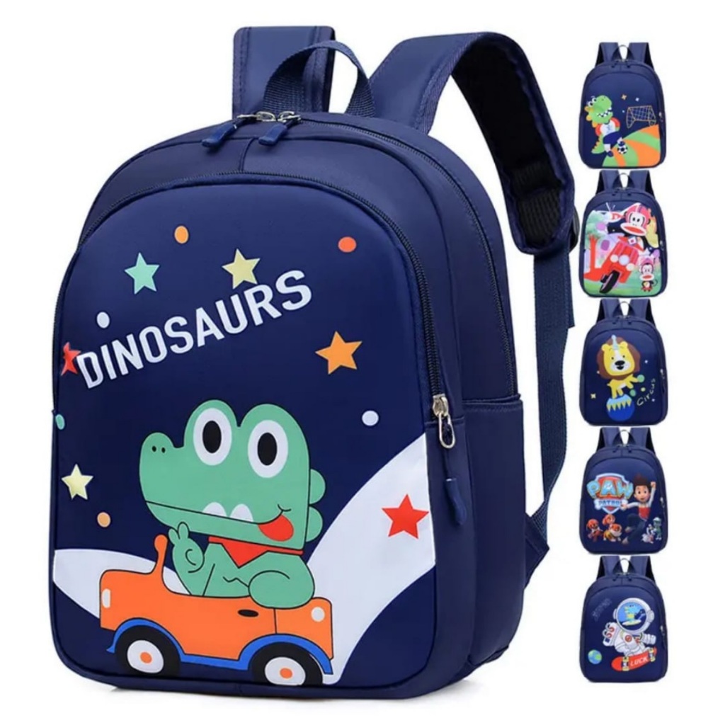 TUGUFAMILY - Ransel Anak Sekolah Ukuran Untuk Anak PAUD TK SD Muat Buku LKS Motif Kartun