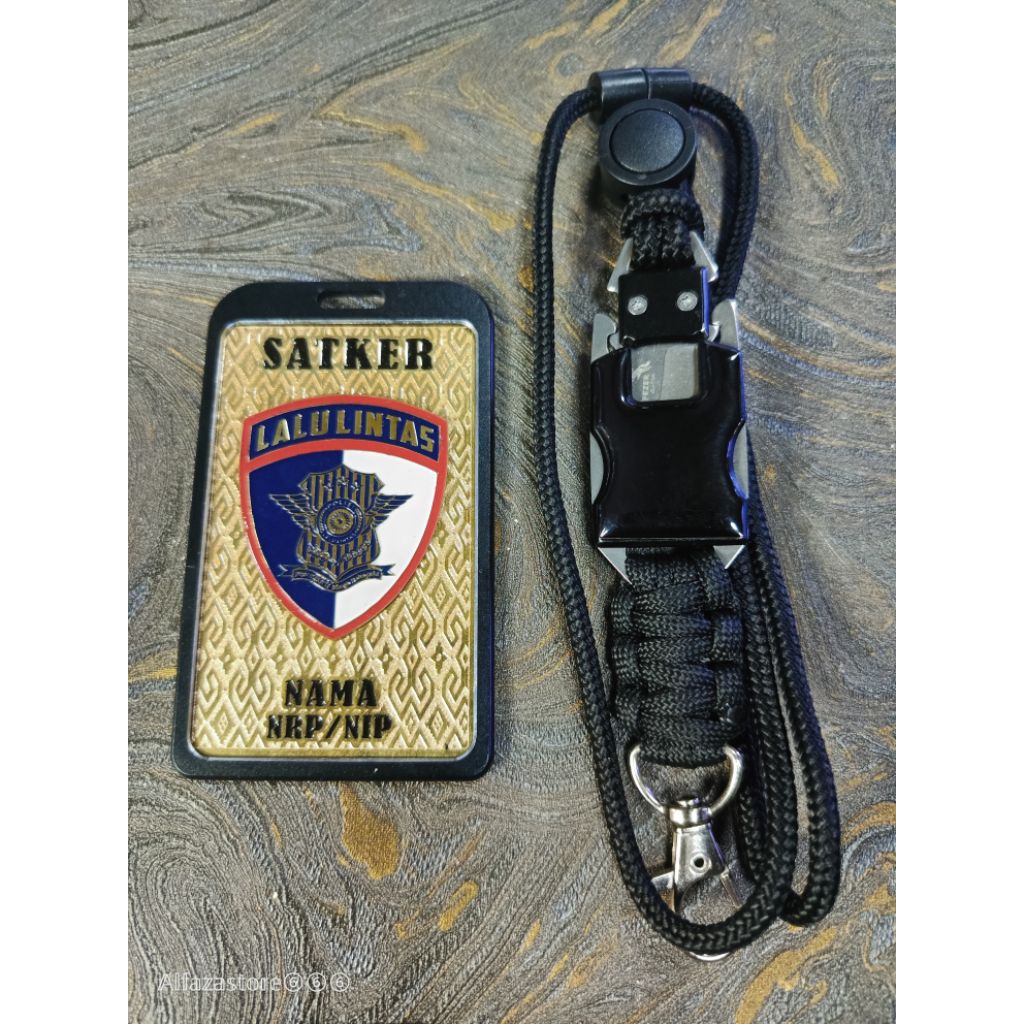 

plat lencana peneng id card lanyard holder custom logo lantas baru korlantas polantas polisi lalu lintas
