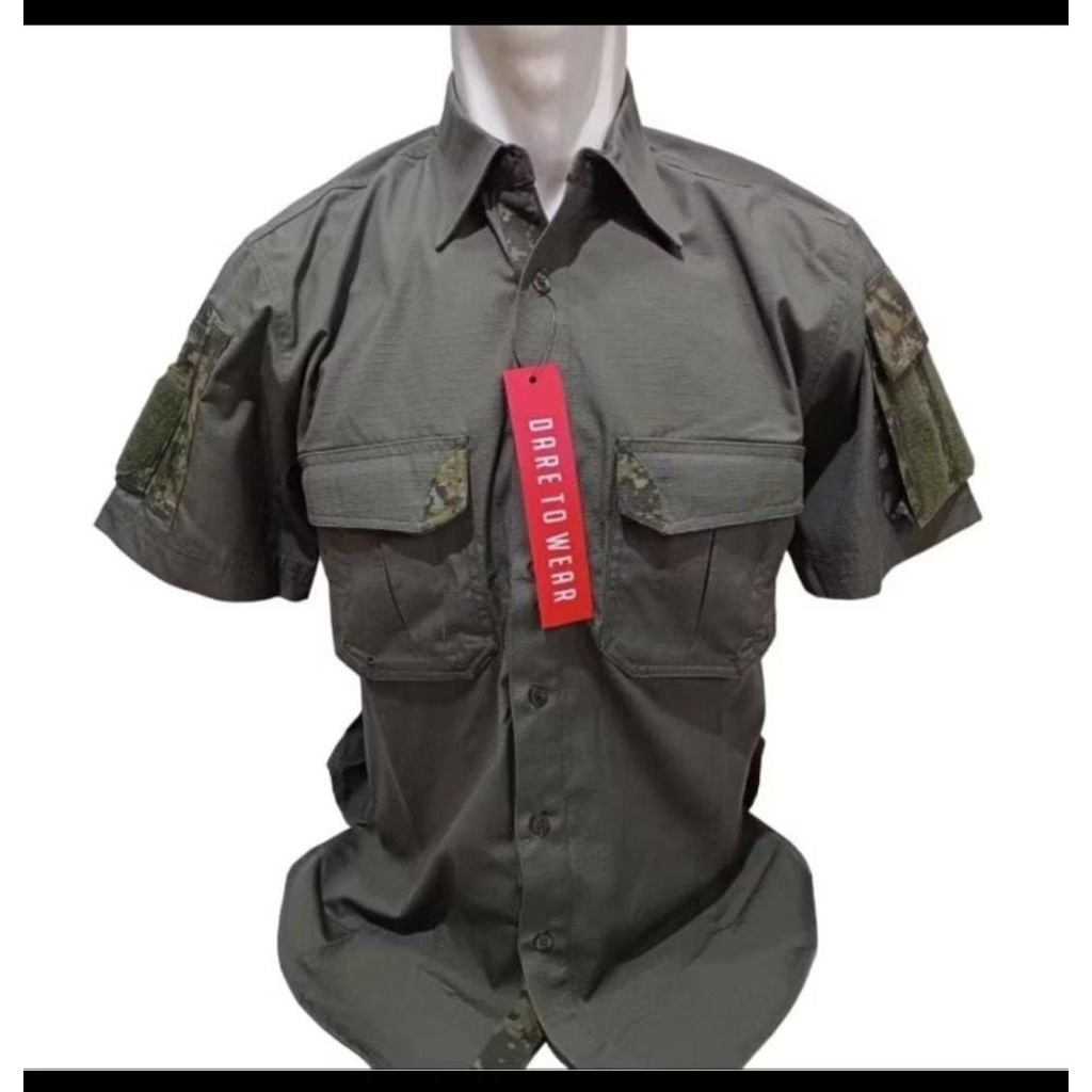 Kemeja PDL Hijau Army Motif Camo Kroasia PT SRITEX Ukuran XL