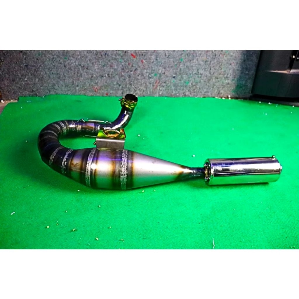 Pipa knalpot vespa no brand exhaust galvanis canister chrome kompetisi 150-187cc