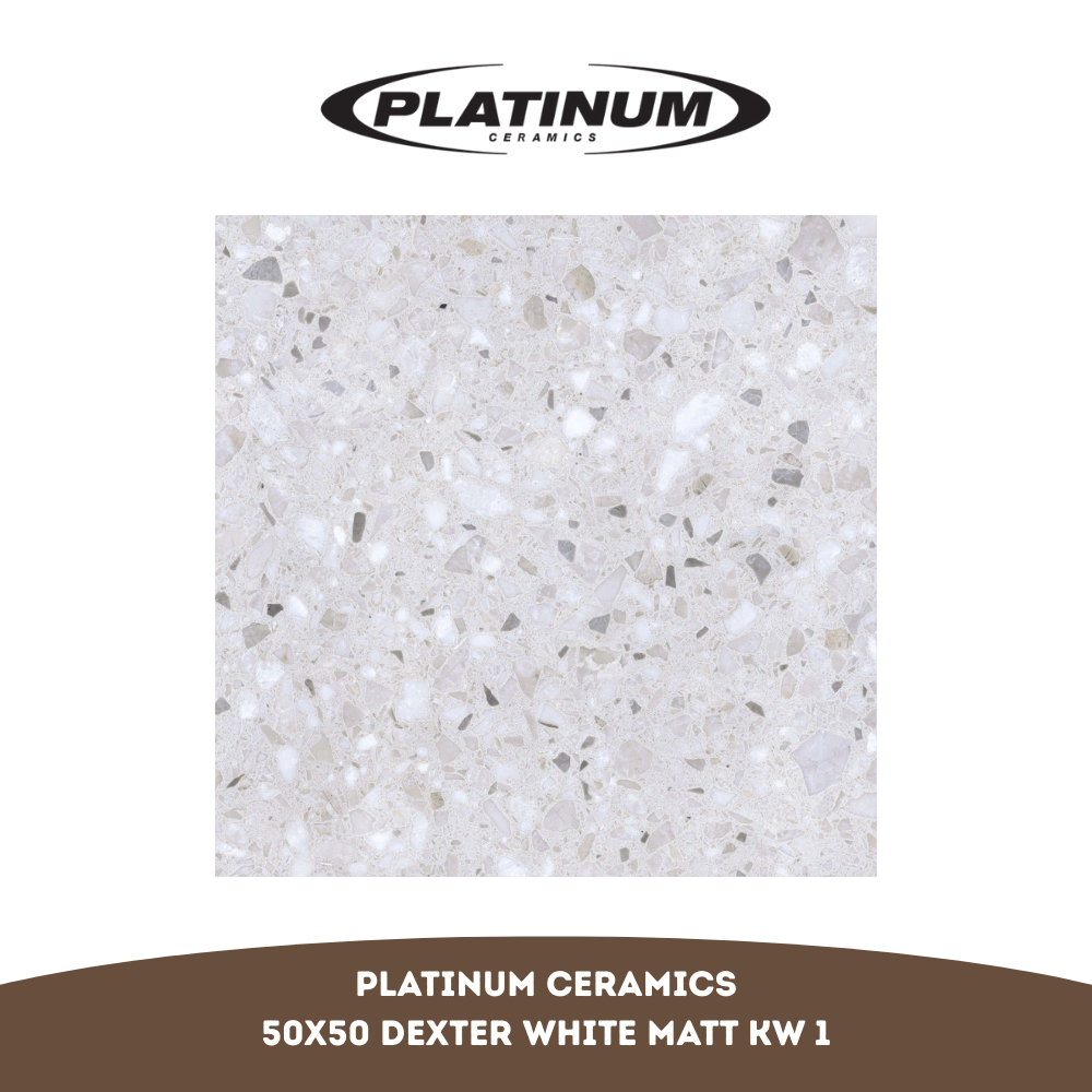 Keramik Platinum Dexter White 50X50 KW 1 per Box (Isi 4 Lembar / 1 m²) - Matt