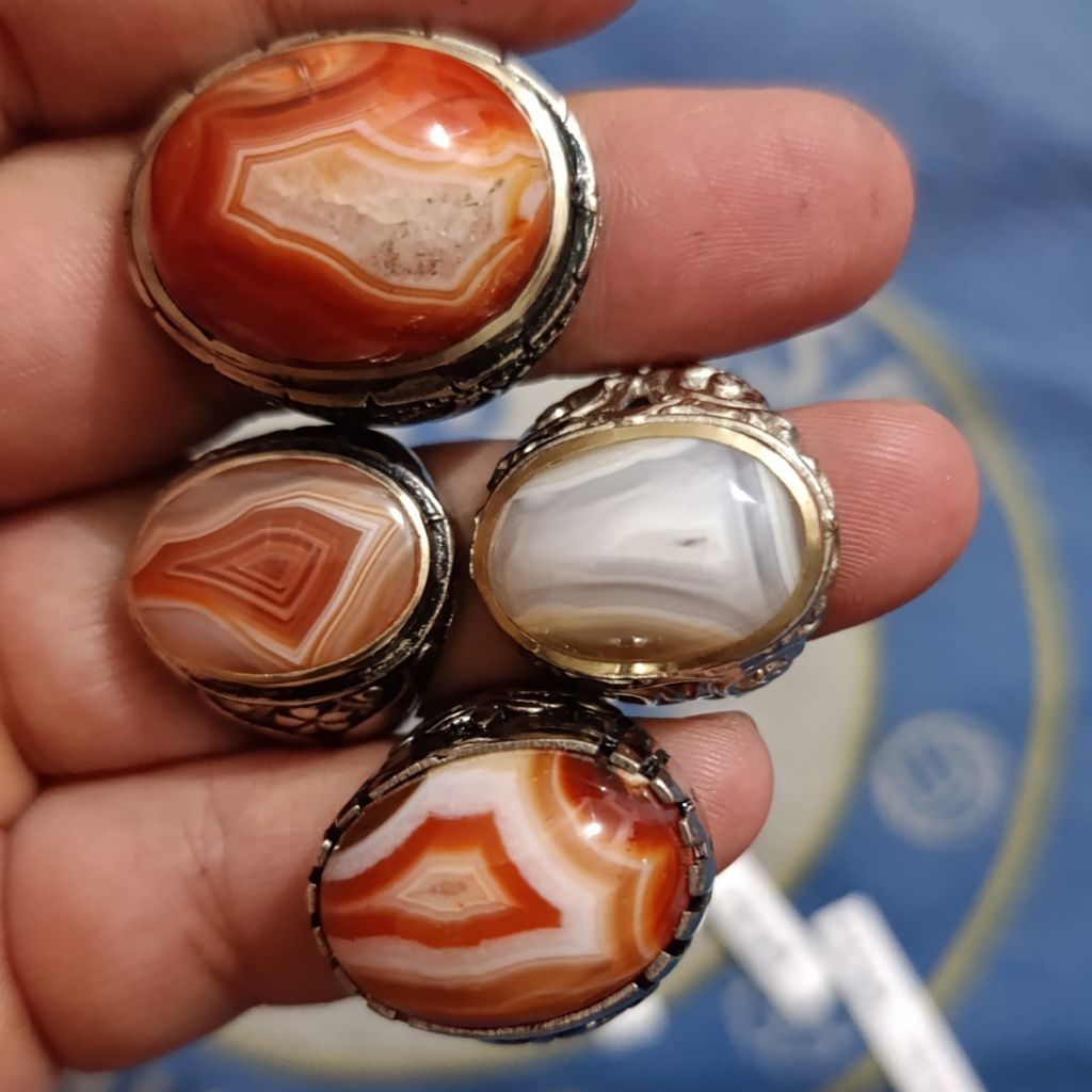 CA 74 Cincin Akik Batu Sulaiman Motif Kantong Semar Asli Joss Super