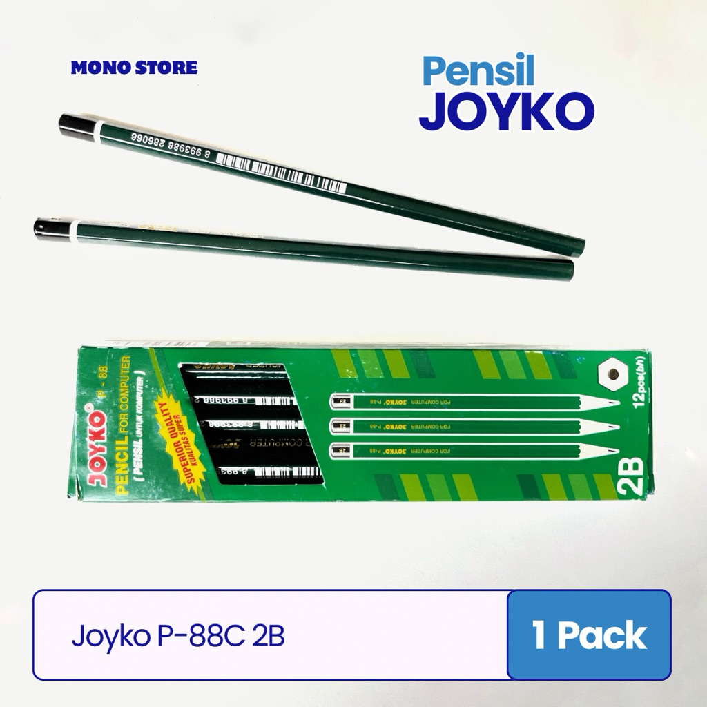 

[1 Pack (12 Pcs)] Pencil Joyko P-88C 2B / Pencil 2B For Computer P-88C / Pensil Joyko 2B Kayu