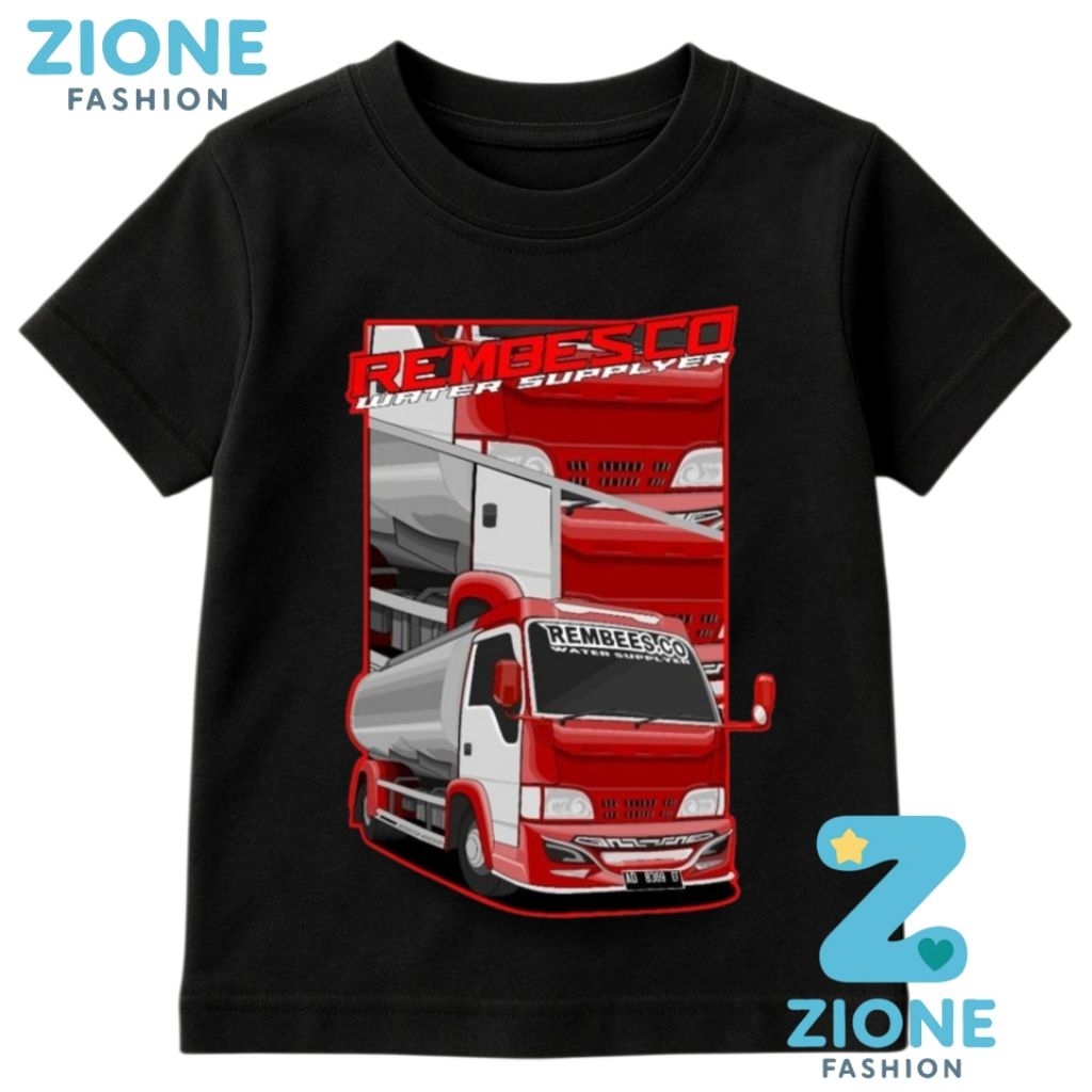 Kaos Anak Truk Tangki Rembesco – Baju Anak Laki Motif Truk Keren Warna Beragam Katun Adem