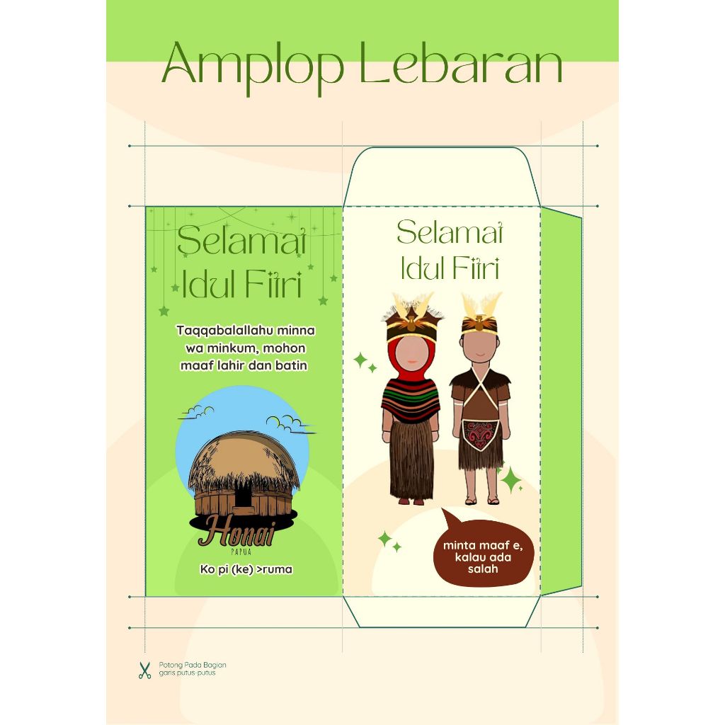 

(PAPUA) AMPLOP LEBARAN SERI ADAT (ISI 100)