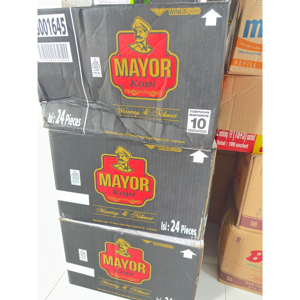 

1 dus KOPI MAYOR 135gr isi 24biji ( Kopi Hitam Tanpa Gula )