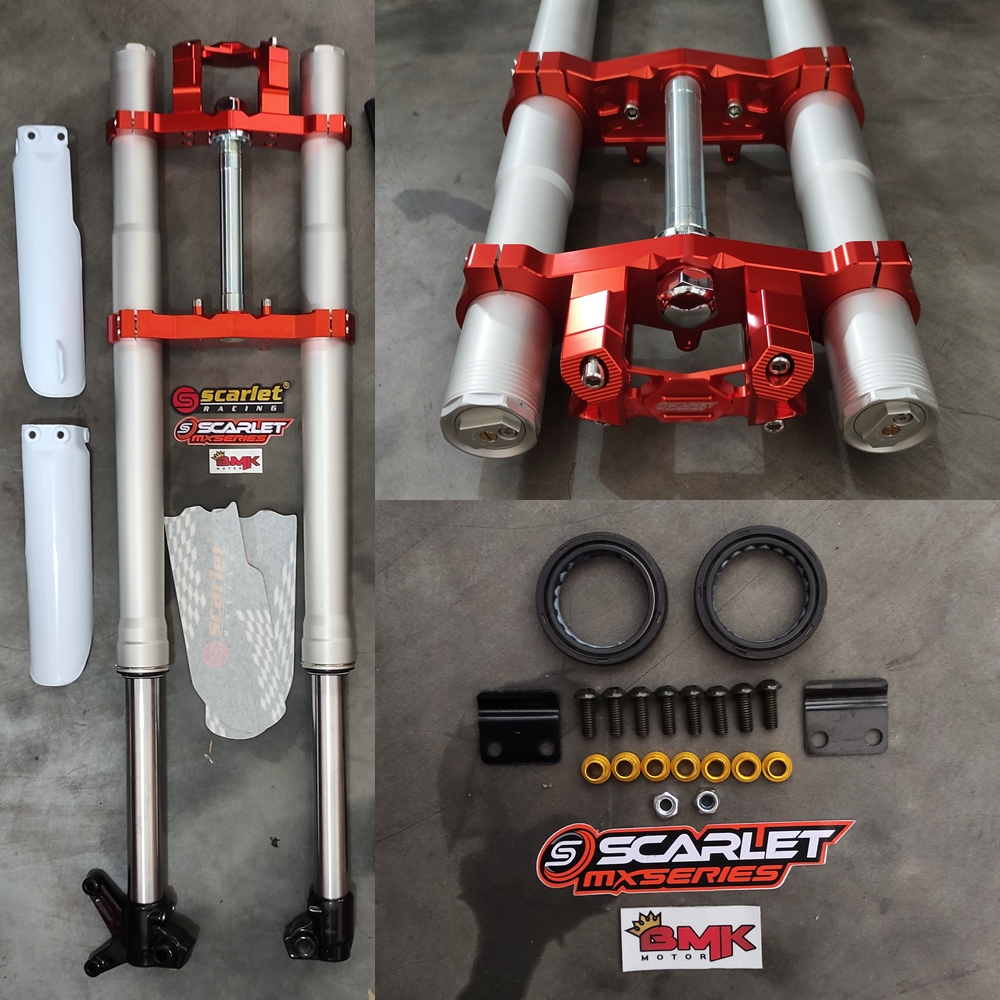 Scarlet Racing Shock Usd Klx Crf Double Adjuster 910mm Full Cnc Plus Stang Fatbar