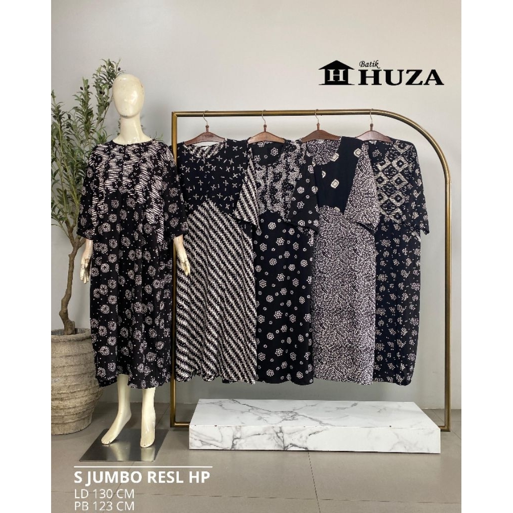 {LD 130 CM} Daster Huza Batik Pekalongan Busui Friendly Home Dress Jumbo Sleting Depan ll S Jumbo Re