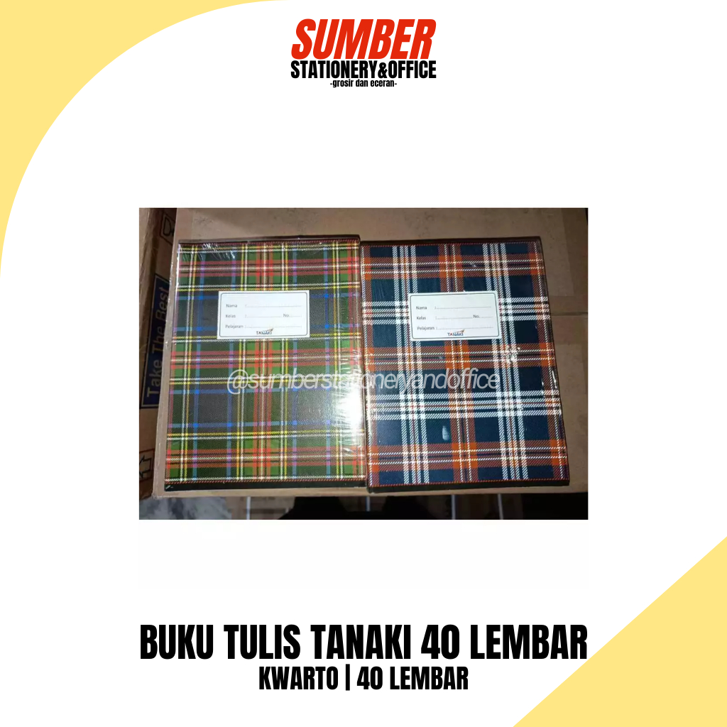 

[1 PACK] BUKU TULIS TANAKI 40 LEMBAR - KWARTO - 10 BUKU