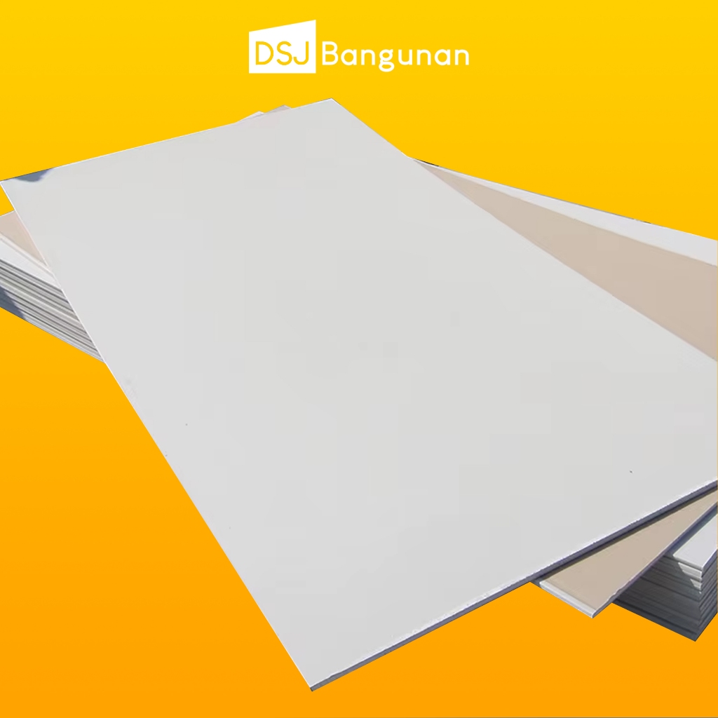 Gypsum Board 9mm Papan Gipsum Partisi Dinding Plafon