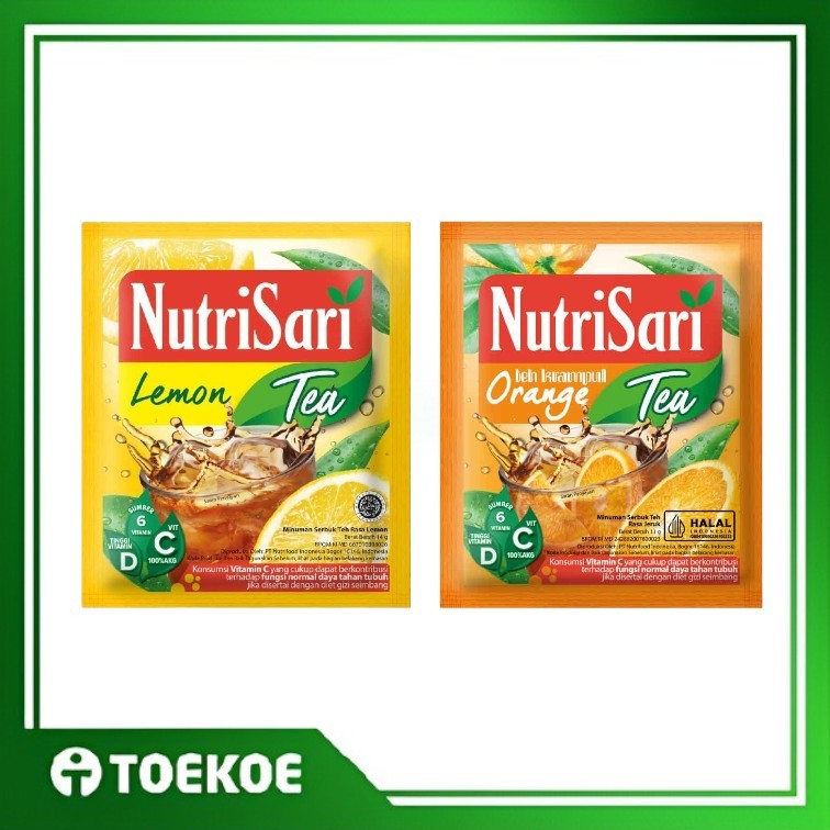 

TOEKOE Nutrisari Lemon Tea / Nutrisari Orange Tea 1 Renceng [Isi 10 Sachet]