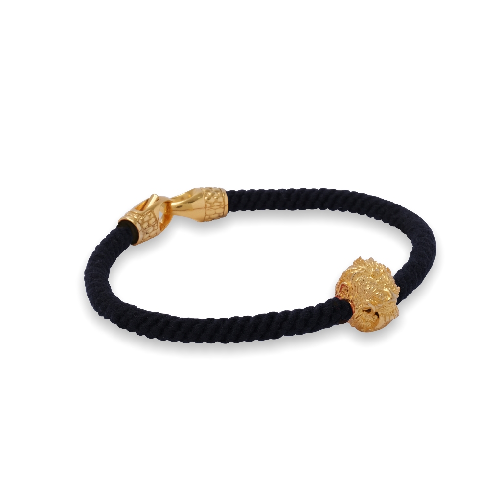 [Original Gelang Perak 925] Gelang Rangda Koleksi Braided Rope Hitam Gold Plated