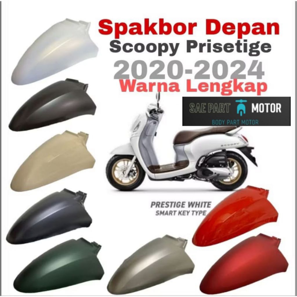 Spakbor Depan Scoopy Slebor Depan Scoopy K2F Scoopy Prisetige Ban Donat 2020-2024 Putih Hitam Hitam 