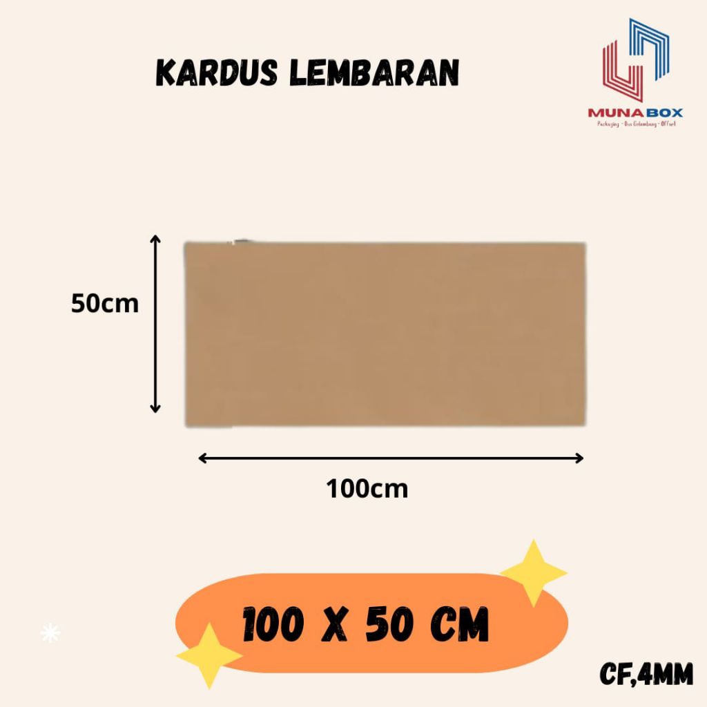

Ready Karton Kardus Lembaran Sheet 100x50 cm Single wall