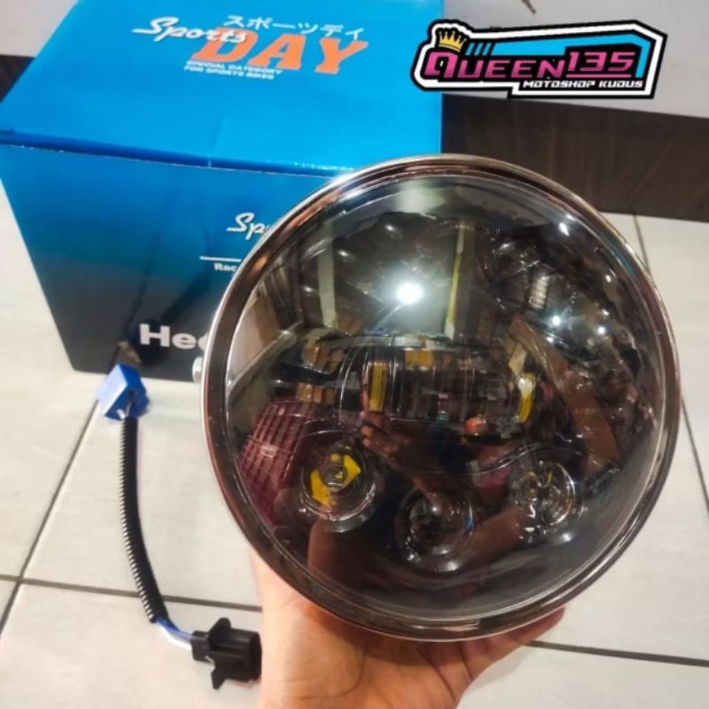 lampu LED NINJA SS | NINJA R | NINJA SS | DAY | bulat 7 inch | plus batok lengkap tinggal pasang