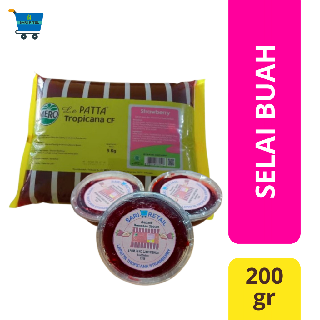 

LEPATTA Tropicana Strawberry 200g / Lepatta Selai Buah kemasan repack 200g
