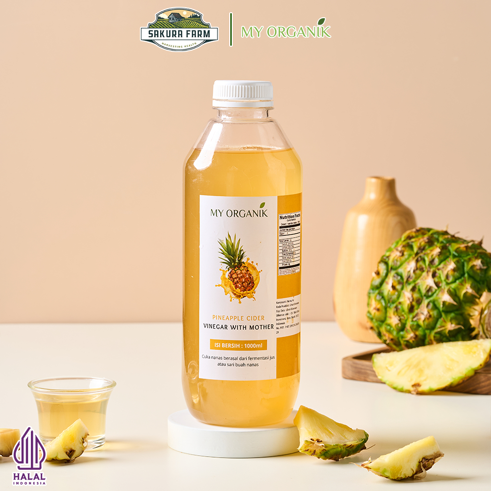 

My Organik Cuka Nanas Pineapple Vinegar 100% Murni Organik Fresh With Mother 1 Liter Termurah