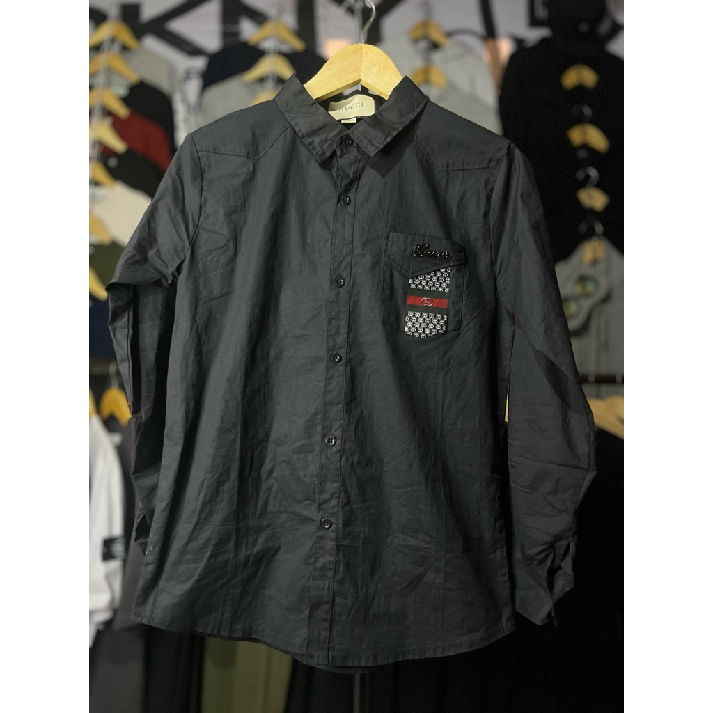 Kemeja Pria Long Black Gucci