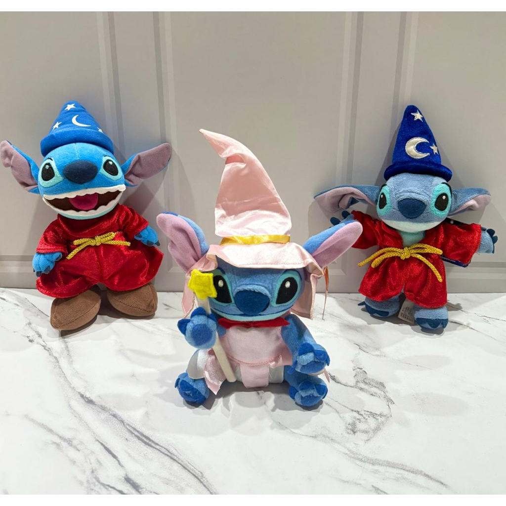 Boneka Plushie Stitch Kostum Penyihir Pink, Penyihir Paris Disneyland, & Disney Sega