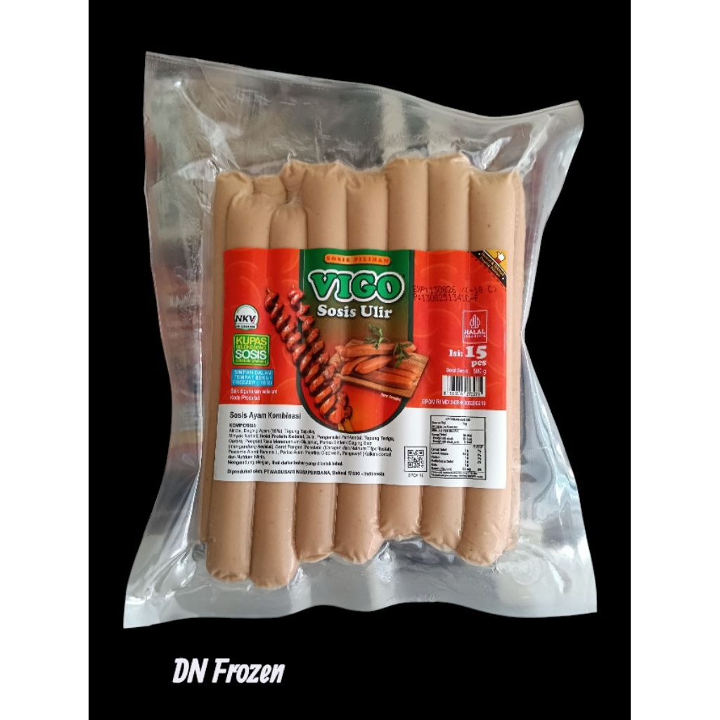 

Vigo Sosis Ayam ulir panjang isi 15 pcs/pack 500 Gram
