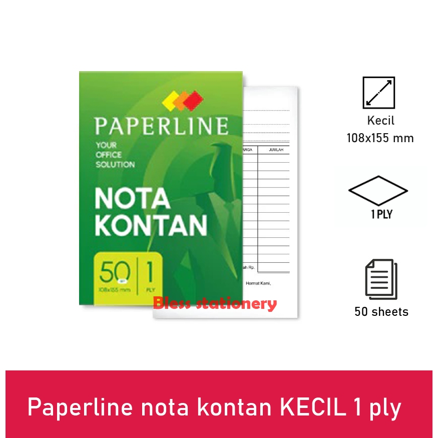 

Buku nota Paperline 1 ply KECIL Buku nota kontan 1 rangkap buku nota