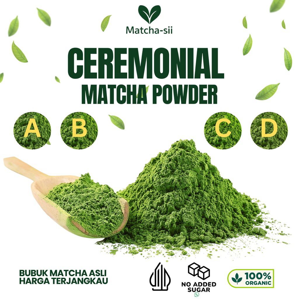 

MATCHASII - CEREMONIAL GRADE MATCHA | Matcha Asahi (A) Ba-ika (B) Cishui (C) dan Daichi (D) Matcha Powder 50gr 100gr| Japanese Matcha | Pure Japanese Matcha Ceremonial Grade Series Kagoshima by Matchasii