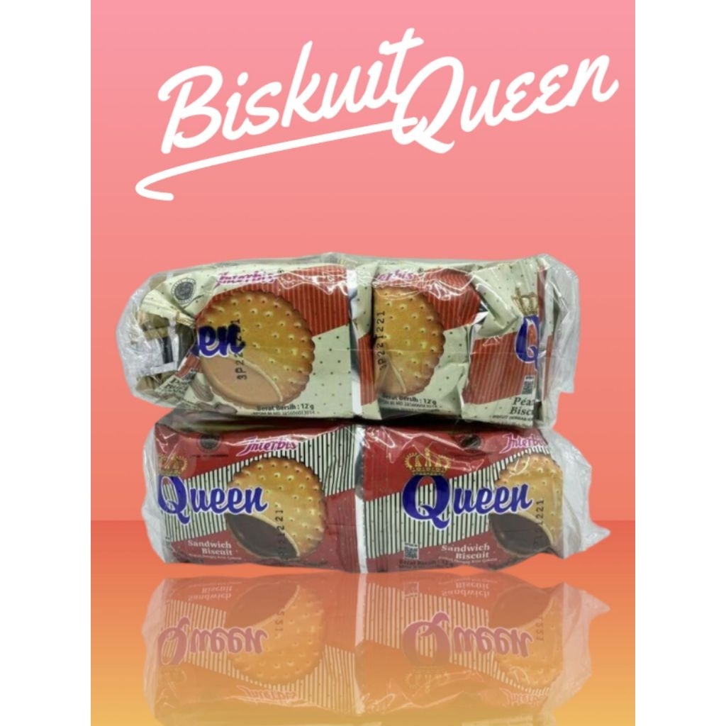 

biskuit Queen Snack Jadul 1renceng sandwich rasa coklat kacang