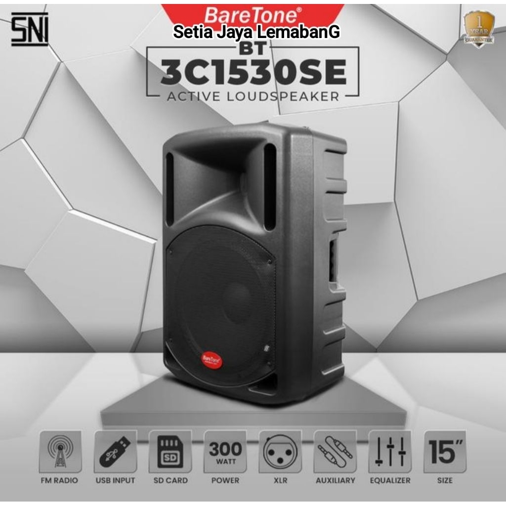 BareTone Speaker Aktif 15 Inch : Tipe = BT-3C1530SE