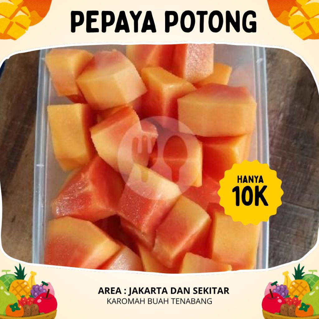 

Buah Pepaya Potong 1 Box 10ribuan Manis Siap Makan