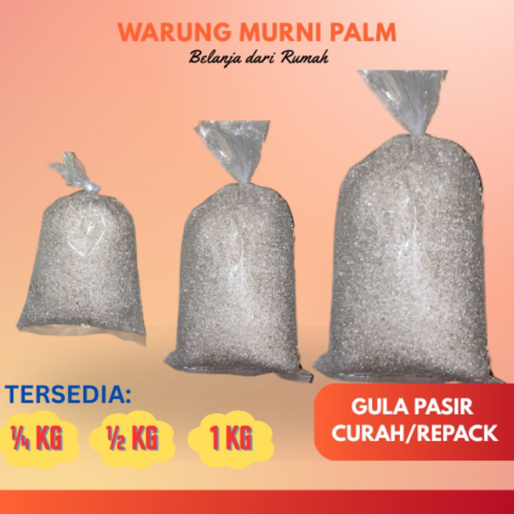 

Gula Pasir Putih Curah Repack 1kg sekilo setengah seperempat