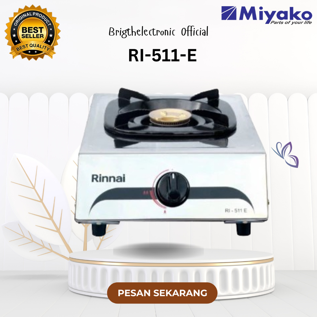 RINNAI KOMPOR GAS 1 TUNGKU STAINLESS RI511E/RI-511E/RI 511RE/Kompor Gas Rinnai/Rinnai Kompor Gas