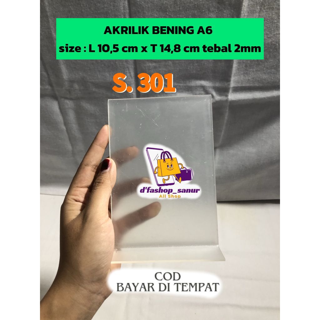 

Akrilik nomer meja size A6 2mm 14.8 x 6cm x 10.5cm tent card tent holder akrilik tebal 2mm bening