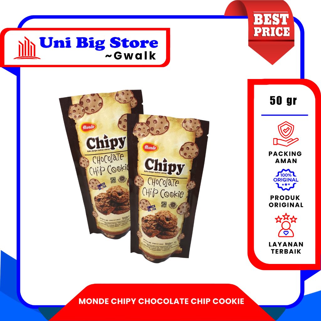 

MONDE CHIPY CHOCOLATE CHIP COOKIE KUKIS COKALET CHIP - 50 gr