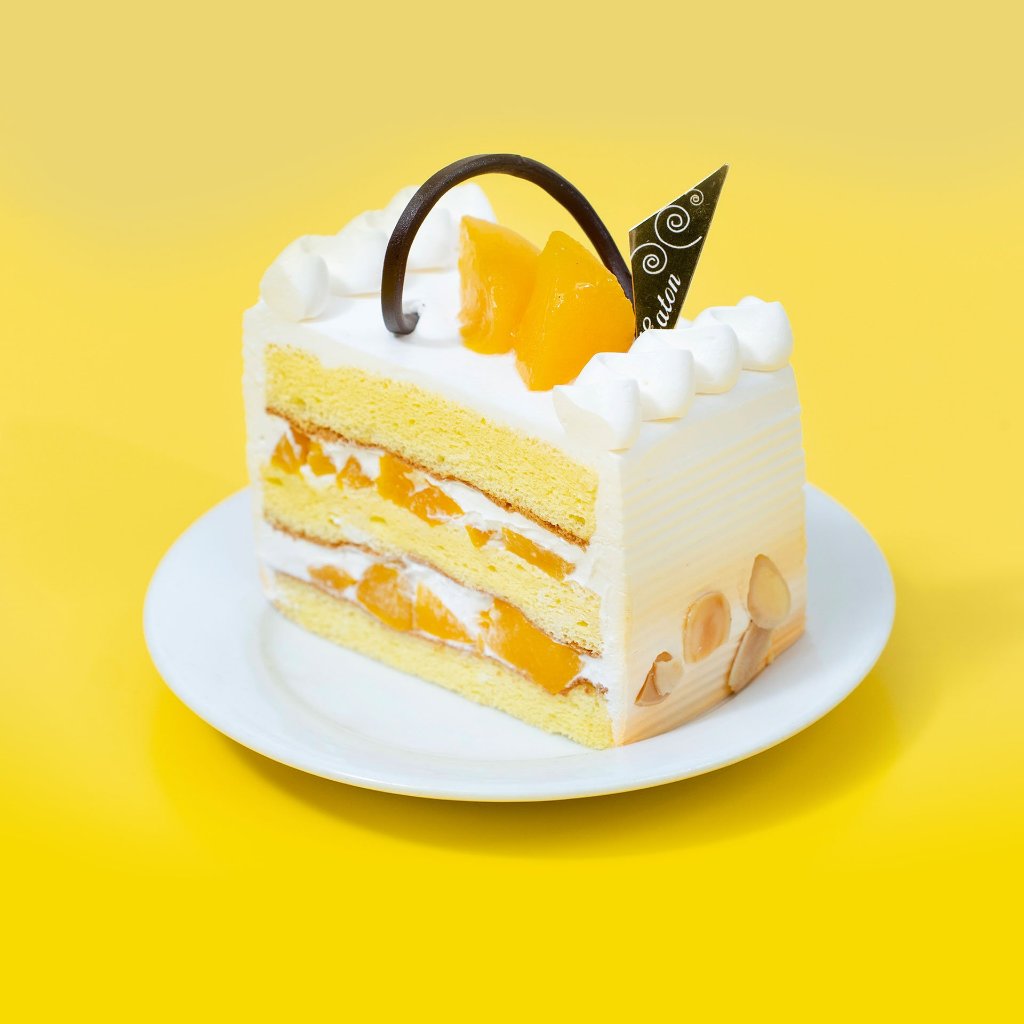 

Passion & Peach Slice Cake