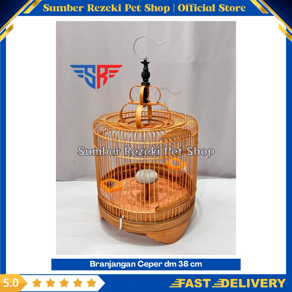 Free Batu Apung Sangkar Burung Branjangan Ceper diameter 38 cm Kandang Burung Branjangan